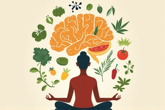 Imagen que representa el bienestar mental y la nutrición